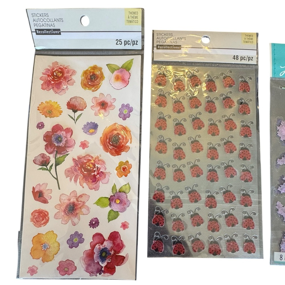 Floral and Ladybug Sticker Set - Picture 3 of 8